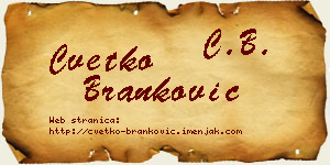 Cvetko Branković vizit kartica